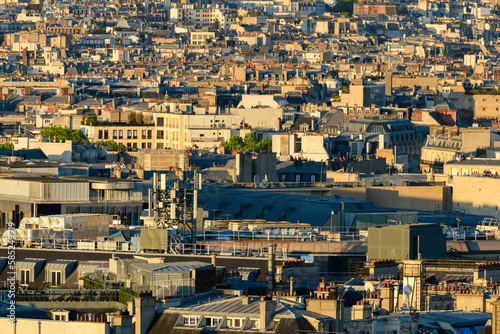The rooftops of Paris , Europe, France, Ile de France, Paris, in summer, on a sunny day. © Florent