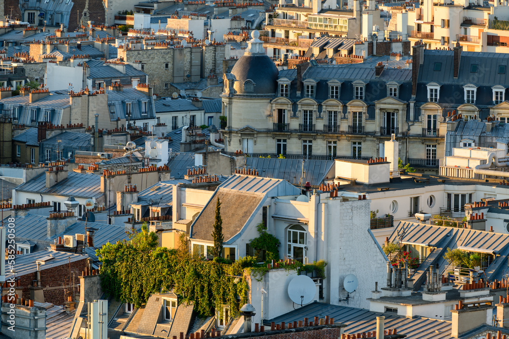 Φωτογραφία The rooftops of Paris , Europe, France, Ile de France, Paris, in summer, on a sunny day