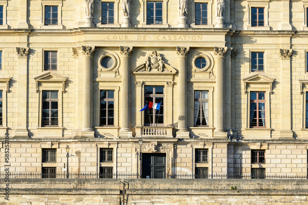 The Court of Cassation , in Europe, in France, in ile de France, in Paris, Along the Seine, in summer, on a sunny day.