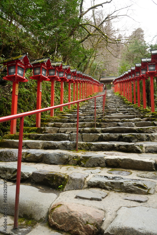 Kifune Shrine or Kifune Jinja in Kyoto, Japan - 日本 京都府 貴船神社 Kifune Shrine or Kifune Jinja in Kyoto, Japan - 日本 京都府 貴船神社