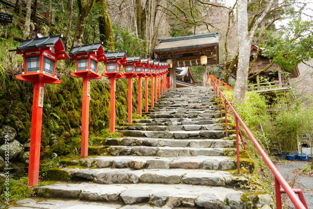 Kifune Shrine or Kifune Jinja in Kyoto, Japan - 日本 京都府 貴船神社 Kifune Shrine or Kifune Jinja in Kyoto, Japan - 日本 京都府 貴船神社