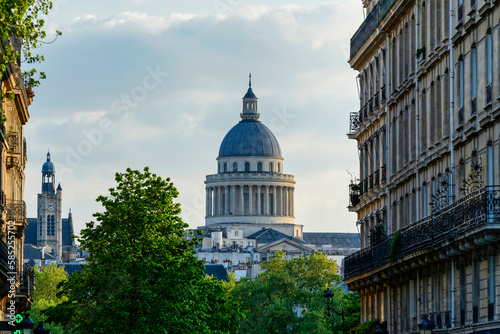 Photography The Pantheon , in Europe, in France, in Ile de France, in Paris, in summer, on a sunny day