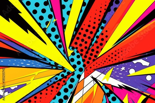 Vibrant and Playful Abstract Pop Art Background for Creative Projects, Generative AI