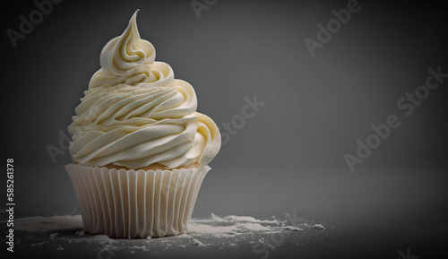 white cup cake Generative AI