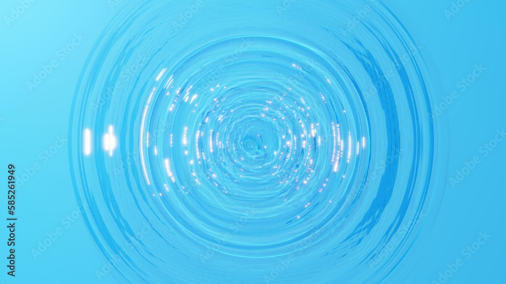 波紋の背景素材。光に反射するきれいな水面の画像。(水色)(横長) 波紋の背景素材。光に反射するきれいな水面の画像。(水色)(横長)