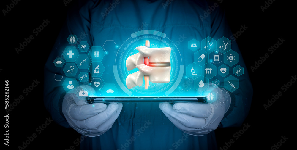 Spinal herniation, herniated disc. lower back pain spine. severe disc