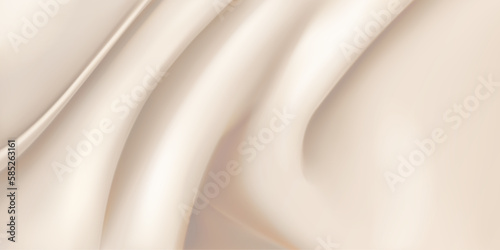 Background of beige fabric with several folds