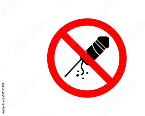no fireworks sign, no firecrackers sign on white background..eps