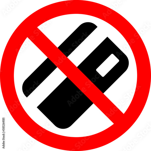 sign prohibiting the use of a credit card on white background..eps