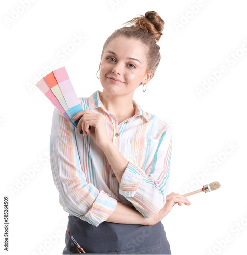 Female artist with paint co...