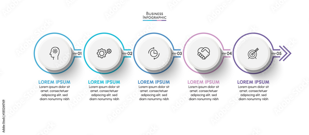 Vetor de Business data visualization. timeline infographic icons ...