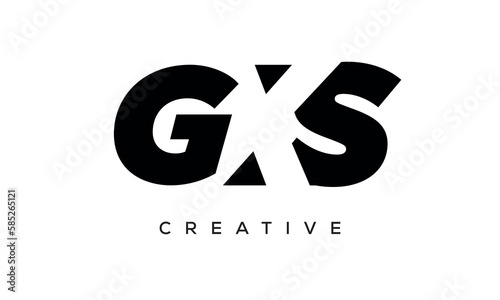 GXS letters negative space logo design. creative typography monogram vector	 photo