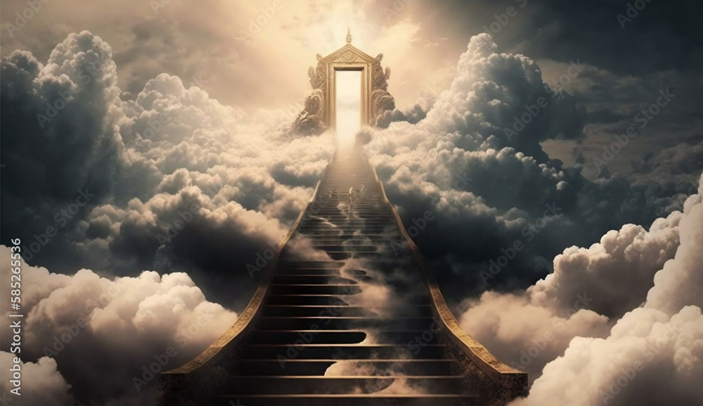 stairway to heaven through a cloud 