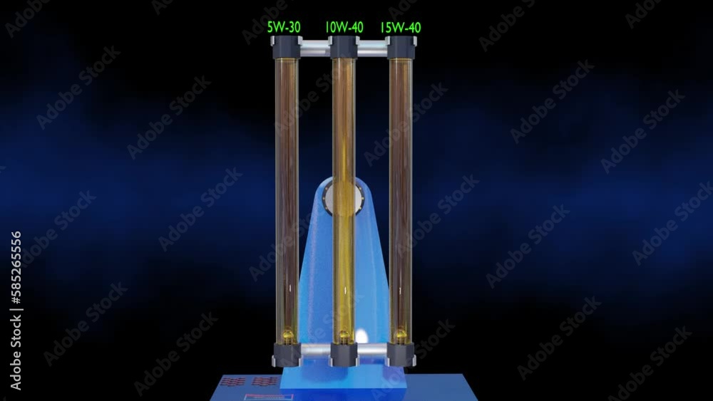 Oil viscosity comparator. An apparatus displaying the relative motion