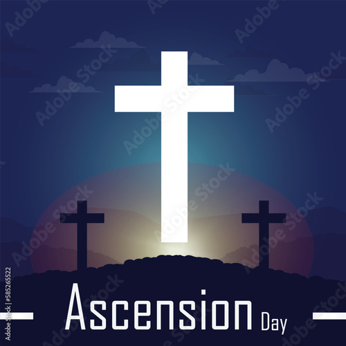simple jesus ascension day greetings with close up illustrations