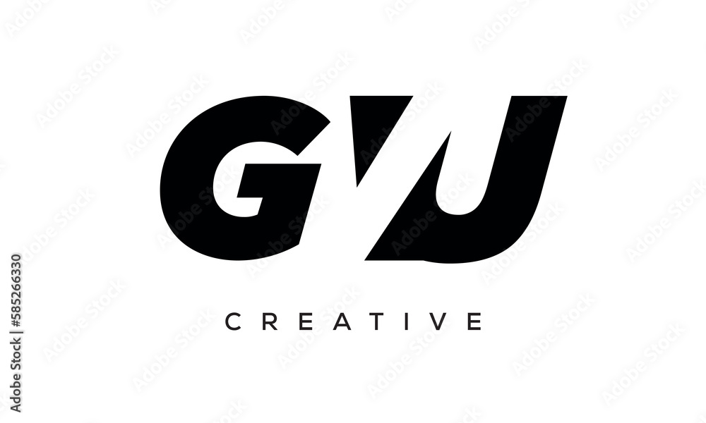 GVU letters negative space logo design. creative typography monogram vector	