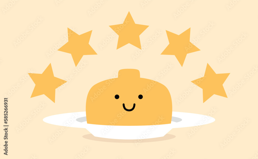 Five stars couscous on white plate