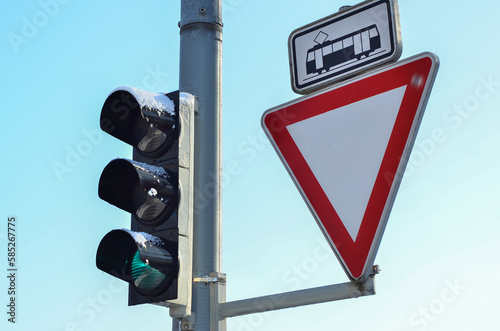 View of traffic lights with...
