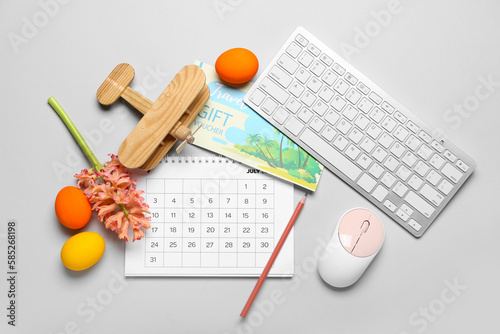 Travel voucher, calendar, w...