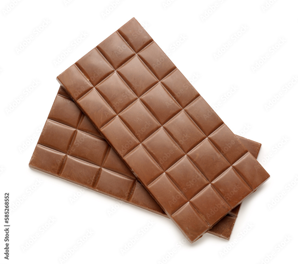 Tasty chocolate bars isolated on white background Tasty chocolate bars isolated on white background