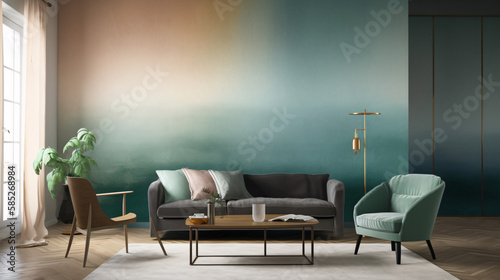 modern living room with sofa generative ai