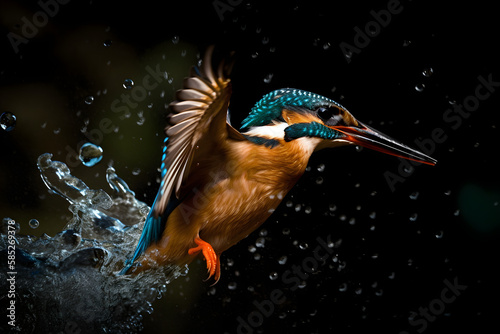 Hummingbird in water © Fahad
