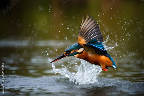 closeup of kingfisher created with generative ai © Fahad