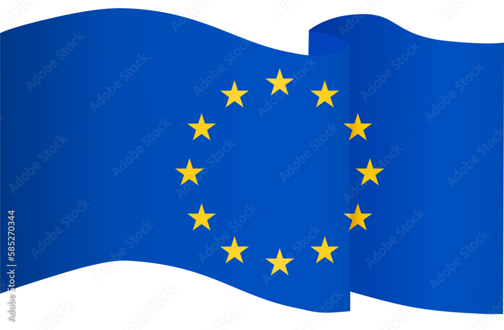 European union flag wave isolated on png or transparent background European union flag wave isolated on png or transparent background