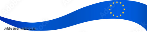 European union flag wave isolated on png or transparent background