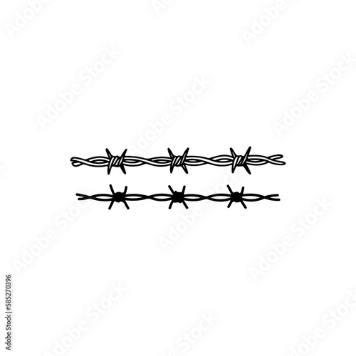vector illustration of two barbed wires