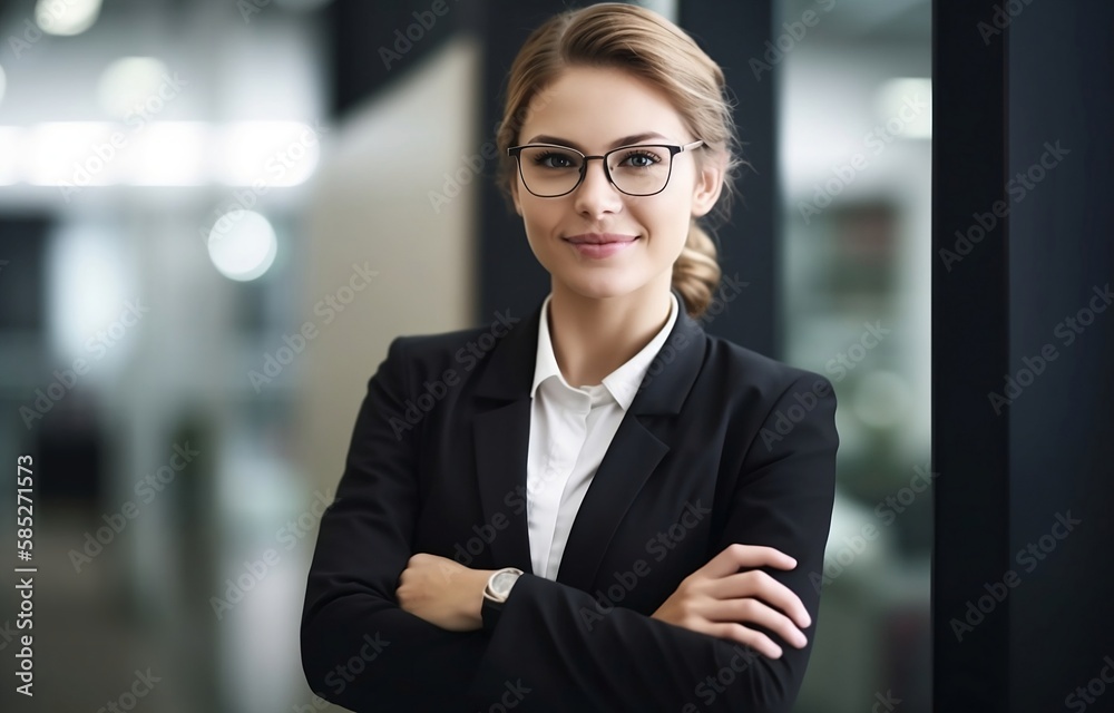 © drixe - Portrait of a businesswoman, little blur. Created with Generative AI