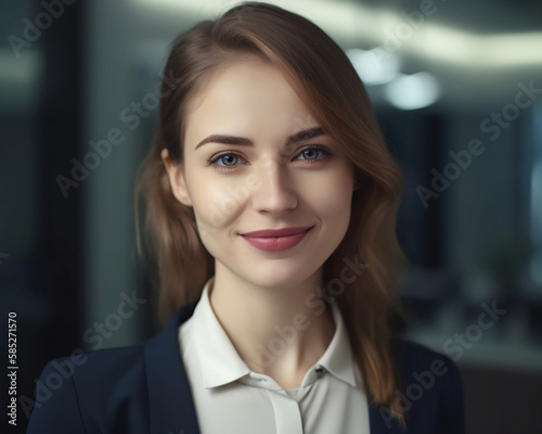 Portrait of a smiling businesswoman. Created with Generative AI