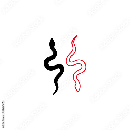 vector illustration of two doodle snakes