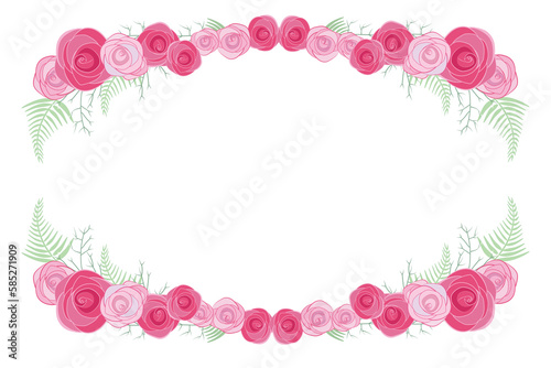 Frame of rose flower illustration easy to use for Mother's Day or gift png