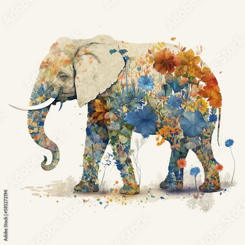 an elephant illustration by art