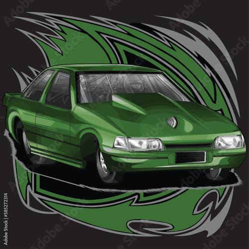 drag race illustration isolated in black background for poster, t-shirt, graphic design, business element, and card