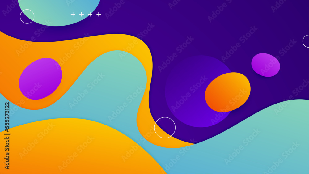 Colorful fluid background dynamic textured geometric element. Modern gradient light vector illustration.