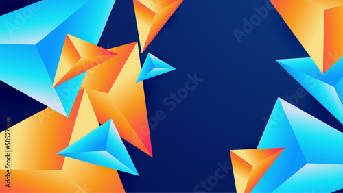 Fototapeta Naklejka Na Ścianę i Meble -  Futuristic Gradient. Minimal Pattern. Abstract Poster. Colorful Geometric Background. Minimal Concept. 3d Colorful Banner.
