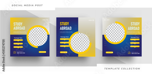 Study abroad post banner template school promotion social media post template
