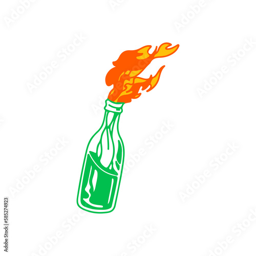 vector illustration of a Molotov cocktail