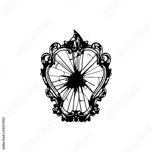vector illustration of broken mirror