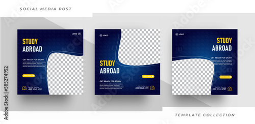 Study abroad post banner template school promotion social media post template