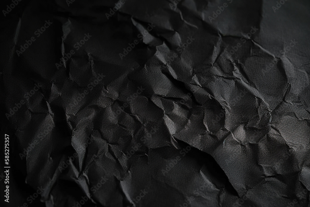Design space black and dark crumpled paper textured background. Created with Generative AI Technology Design space black and dark crumpled paper textured background. Created with Generative AI Technology