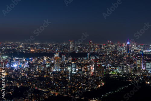 Tokyo Shinjyuku area panoramic view at night.  © hit1912