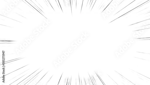 Seamless Loop Anime Comic Speed Lines Anime motion Fast Speed line Zoom Black and White