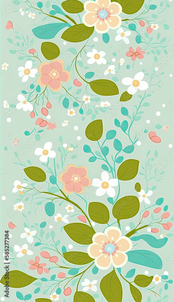 Fototapeta premium seamless pattern with flowers