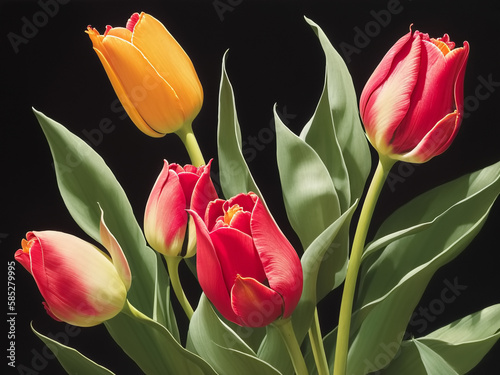 Beautiful tulip flowers on ...