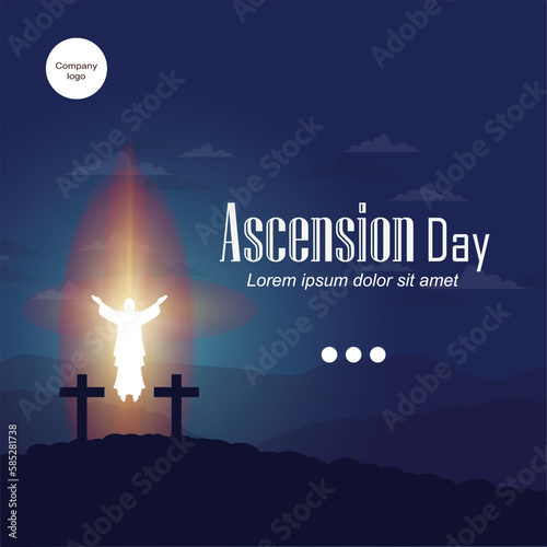 happy ascension day jesus with Jesus Statue Symbol illustration