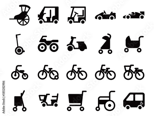 ベビーシニア観光車両などのアイコンのセット