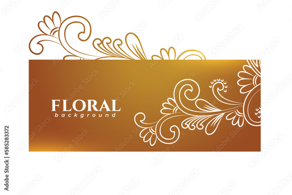 line style elegant floral art background for indian invitation design